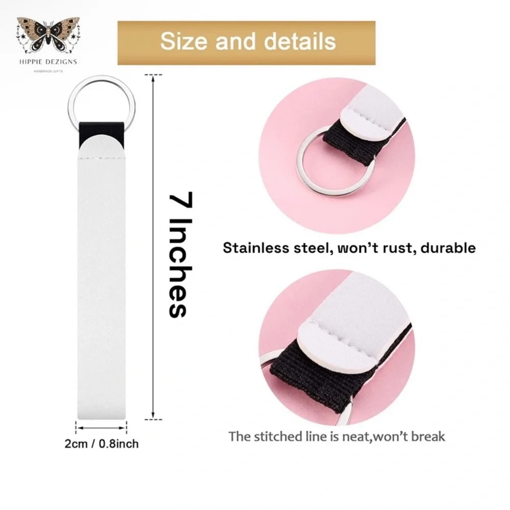 Brown Floral Mushroom Keychain Wristlet - Picture 5 of 5